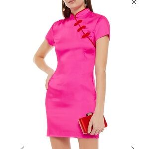 De La Vali Suki appliquéd satin-twill mini dress